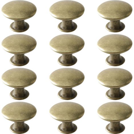 Juego de 12 tiradores para muebles, con tornillos, herrajes para muebles, aptos para muebles, puertas y ventanas, 3 x 2,1 cm, amarillo. (1/5)