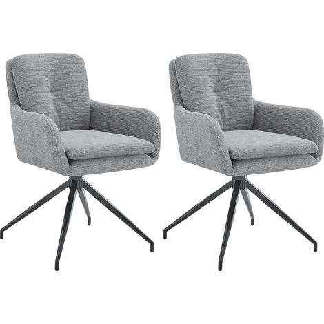 Set di 2 sedie da pranzo in tessuto Pickett grigio