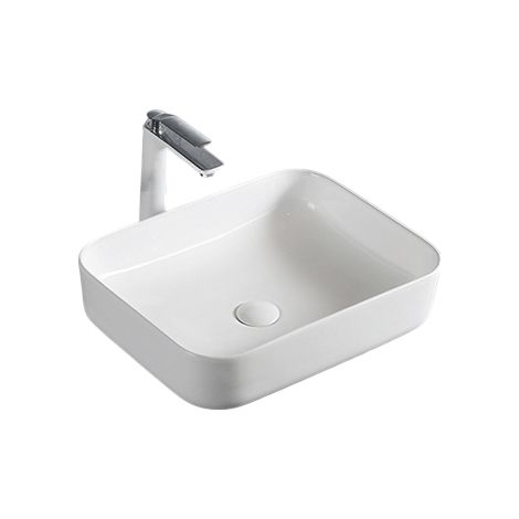 BERNSTEIN - Lave-mains à poser 50x39x13cm en céramique sanitaire Blanc brillant, Sans bonde Pop Up (1/4)