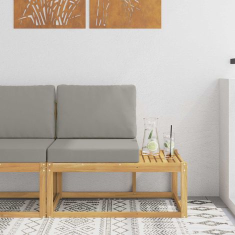 vidaXL Canapé d'extérieur en bout avec coussin Blanc 91 x 63 x 73 cm
