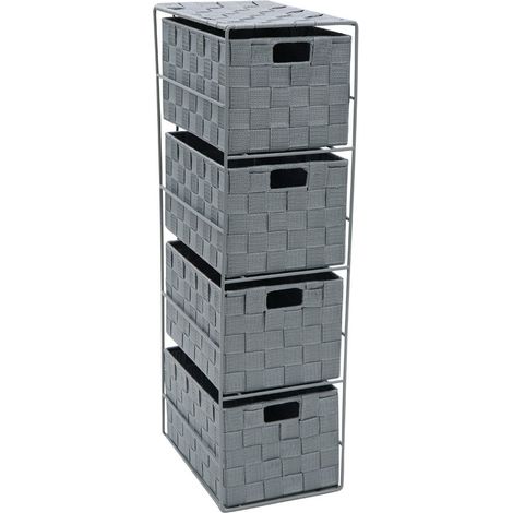 Vichy 4 Drawer Narrow Nylon Storage Tower (1/4)