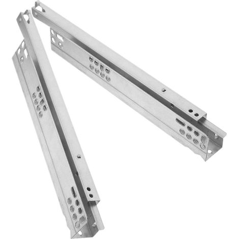 Glissières de tiroir robustes à extension complète avec roulements à billes, 2 pièces, montage latéral silencieux, rails en acier laminé à froid (1/5)