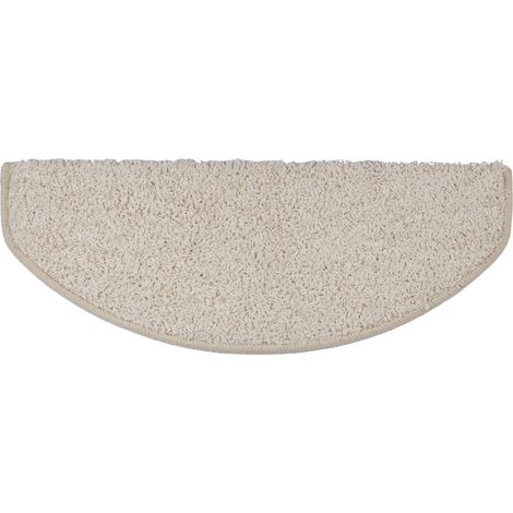 Karat – Tapis d'escalier shaggy demi-circulaire 23,5 x 65 cm – 100% polypropylène – Antidérapant et facile à installer – Confort sous les pieds