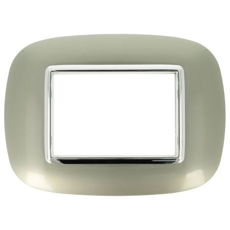 Placca Oval 503 3 Moduli TITANIO Compatibile con Bticino Axolute