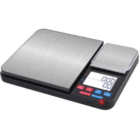 Balance de cuisine numérique à double plateforme, plages de mesure précises de 22 lb et 17,6 oz (0,01 oz/0,001 oz), balance alimentaire en acier inoxydable, 7 unités. (1/5)