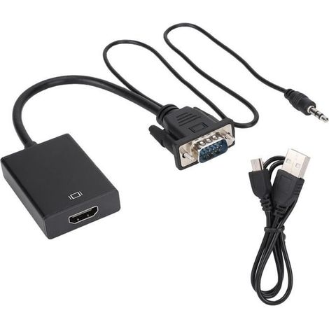 Cable convertisseur VGA vers HDMI avec audio pour projecteur PC HDTV 1080P (1/4)