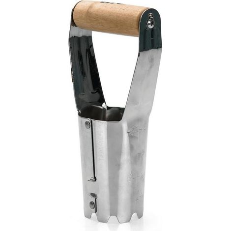 Plantoir à bulbes 230mm Outil de jardin Manche bois Inox Haute qualité VITO (1/4)