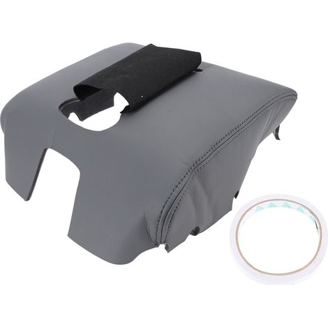 Housse de console centrale de voiture en cuir PU résistant à l'eau, protection d'accoudoir confortable et anti-rayures pour 1500 2500 3500 2014-2018 gris foncé (1/5)