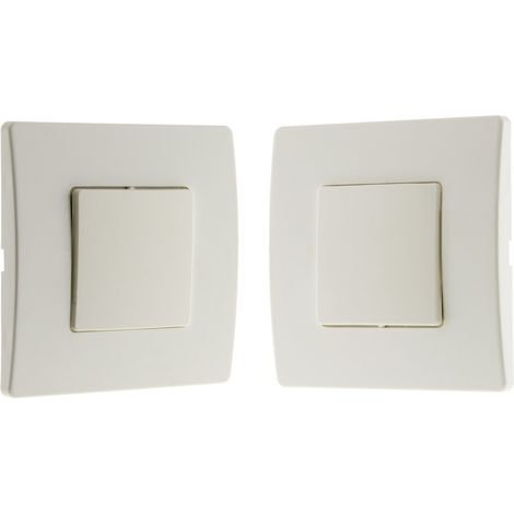 – Interrupteur va-et-vient sans fil – Fixation vis et griffes – Coloris blanc – Bornes à vis pour installation facile
