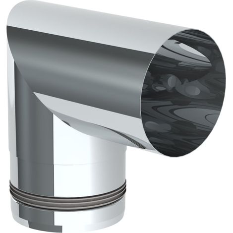 Jeremias PELLET-LINE Kniewinkel 90° Edelstahl unlackiert Ø 80 mm