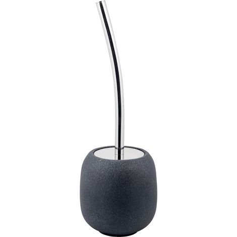 Escobillero de pie para wc accesorios para baño de poliresina gris mod. Afra