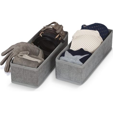 DOMOPAK LIVING - SET 2 DIVISORI PER CASSETTI IN TNT STONE GREY 30X10,5X8CM