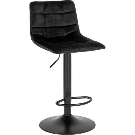 Chaise de bar - HOUSE NORDIC - Middlefart - Velours noir - Pieds en métal - Confort élégant