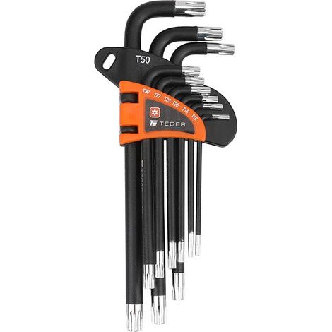 Satz Inbusschlüssel, Torx T10-T50 - lang, 9-teilig, Teger (1/3)