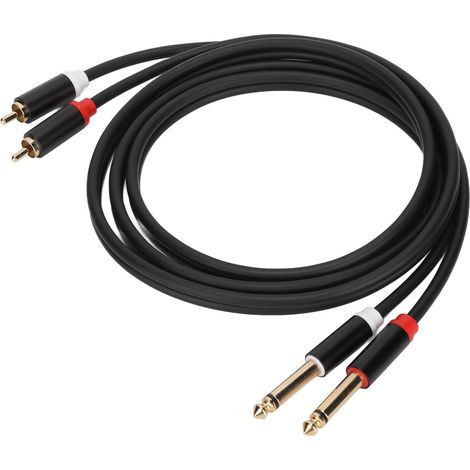 Stereokabel 2 RCA auf 2 6,35-mm-Klinkenstecker (TS) – 1,5 m – Audio-Verbindungskabel