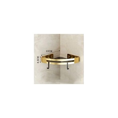 Étagère d'angle étagère de salle de bain murale en aluminium brossé or étagère de douche de bain porte-shampooing de bain étagère d'angle étagère d'angle 1 (1/4)
