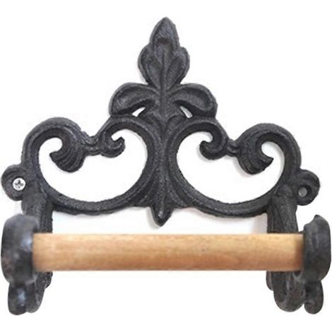 Porte-rouleau de papier toilette mural noir pour accessoires de salle de bain (1/5)