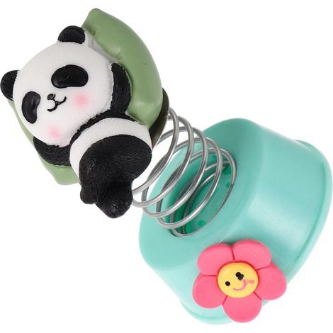 Spring-Loaded Panda Car Figurine in Resin, Adorable and Sturdy Car Decoration for Car Interior or Office Decor, Random Color, Multiple Styles (1/5)