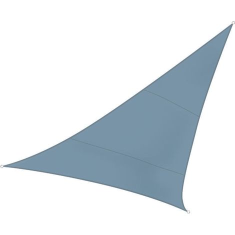 Voile d'ombrage, Toile ombrage, Toile extérieure terrasse, imperméable, Protection Contre UV, 3 Anneaux en O en Acier Inoxydable, 5 x 5 x 5 m, 160 g/m², Polyester, Triangulaire, Gris Bleu (1/5)