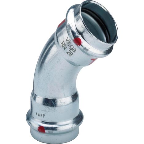 Viega Prestabo-Codo 45 grados, d 28mm Acero no aleado, galvanizado Modelo 1126, 558291