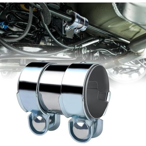 Collier Manchon Raccord Echappement 55mm x 95mm Colliers de Serrage en Acier Inoxydable 409 Réglable pour Tuyaux D'échappement Moto, Bateaux, Camions de Construction (1/5)