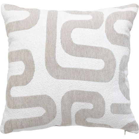Jacquard-Kissen Safina Beige Leinen 40x40cm - Atmosphera créateur d'intérieur