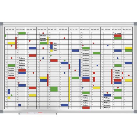 MAUL, Planning annuel 12 mois, avec kit d'accessoires, hauteur