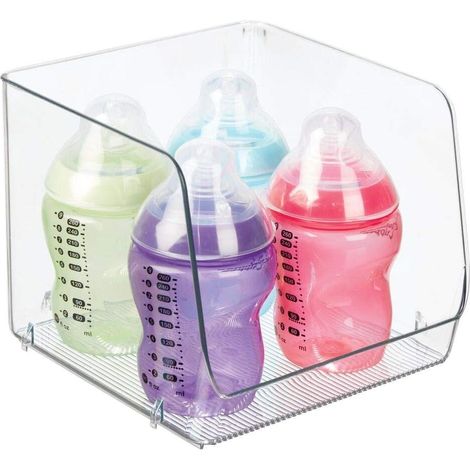 Grand panier de rangement empilable en plastique pour aliments pour bébés et enfants/accessoires pour enfants dans la cuisine (1/4)