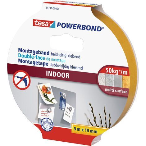 tesa Montageband Klebestreifen Klebeband 5m doppelseitig Zuschneidbar Indoor