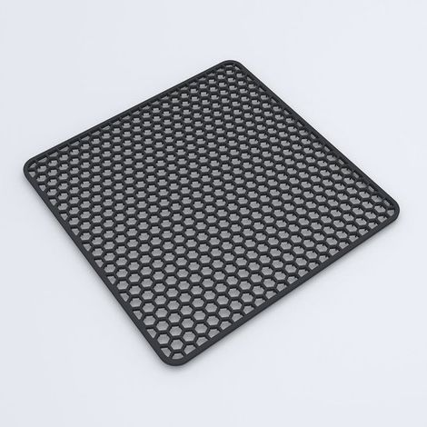 Waschbeckenmatte – rechteckig – Untersetzer – schwarz – 34,5 x 34,5 cm (1/5)