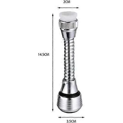 Robinet aérateur, flexible aérateur en acier inoxydable, rallonge de robinet pivotante à 360°, bec diffuseur-filtre orientable à 360°, deux modes réglables, pour salle de bain et (1/5)