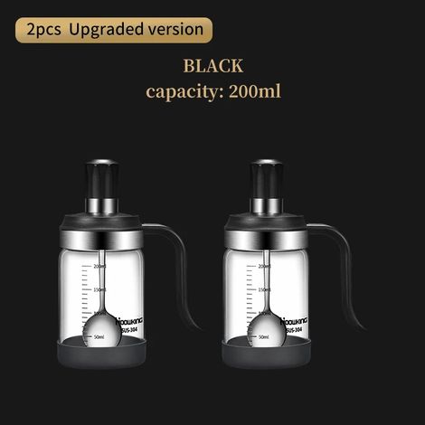 (2 pots à épices de 200 ml, noirs, avec poignées), boîte de rangement, avec cuillères (1/3)
