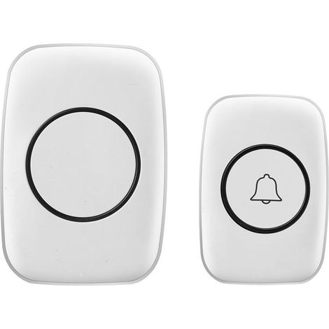 Sonnette sans fil étanche, distinguant les portes d'entrée et de service, portée de plus de 300 m, 60 mélodies, 5 niveaux de volume et lumière LED clignotante, pour la maison, le bureau, la salle de c (1/4)