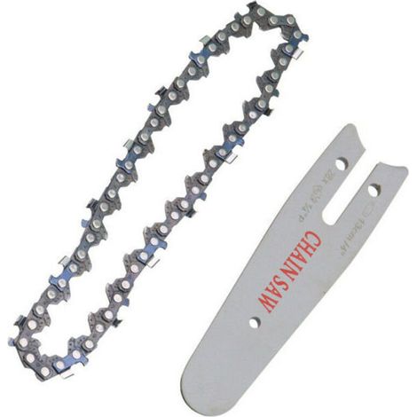Guida catena per motosega elettrica al litio da 4 pollici, mini motosega elettrica, piccola sega da potatura a una mano, accessori per lame da giardino in 4 pezzi, catena da 24 pollici + guida da 24 p (1/4)