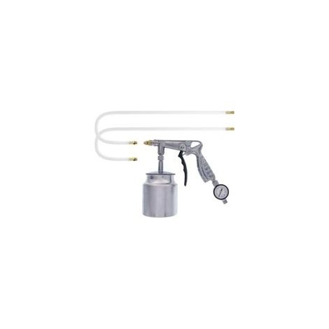 Druckluft-Rostschutz- und Unterbodenschutzpistole mit Manometer und Saugbecher, 2 Lanzen – 56 cm lange, flexible Verlängerungslanze mit multidirektionaler Düse – Sprühbeschichtung für Ladeflächen und (1/4)
