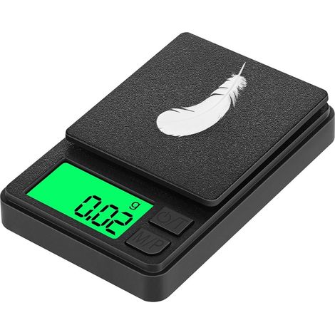 Balance de poche numérique portable 1000 g x 0,01 g, balance de précision au gramme près pour bijoux, arrêt automatique, écran LCD rétroéclairé, pour l'alimentation, la cuisine, le café. (1/5)