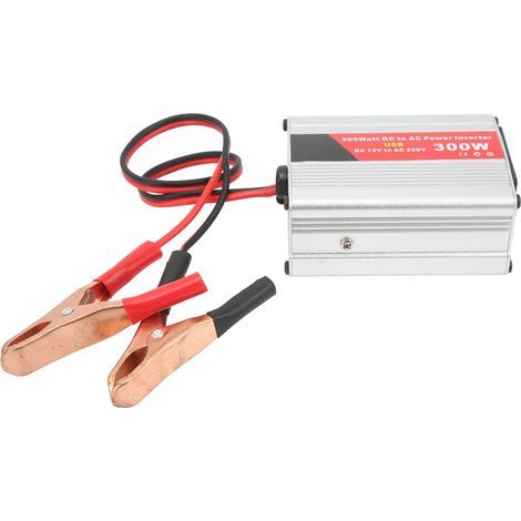 Ondulateur 300W 12V à 220V pour Voiture - Convertisseur de Puissance pour PC Portable, Smartphone, Éclairage avec Pinces de Batterie (1/5)