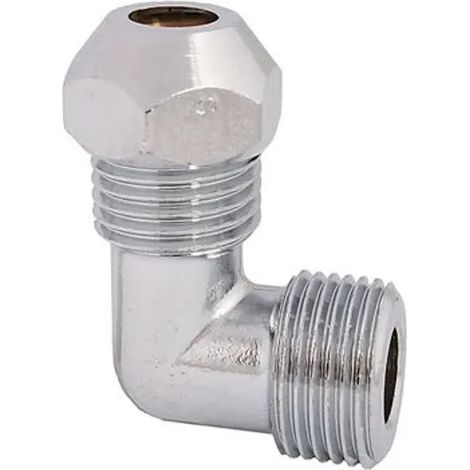JS Codo con un racor de compresión, DN10, 1/2'' x 1/2'' x 10mm, cromado, 0018921510001