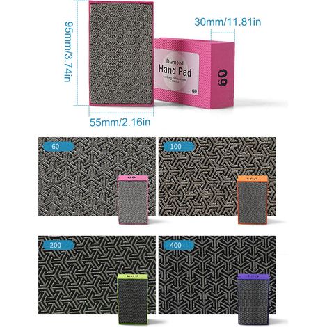 Tampons de polissage diamantés à main pour le ponçage et le polissage du granit, du verre, du marbre, du béton et de la pierre (1/5)