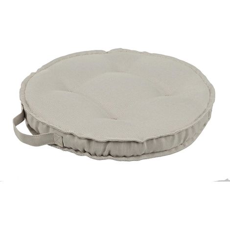 Rundes, gestepptes Stuhlkissen aus wasserabweisendem 230 g Polyester für den Innen- und Außenbereich -Beige / Kit mit 2 Stück