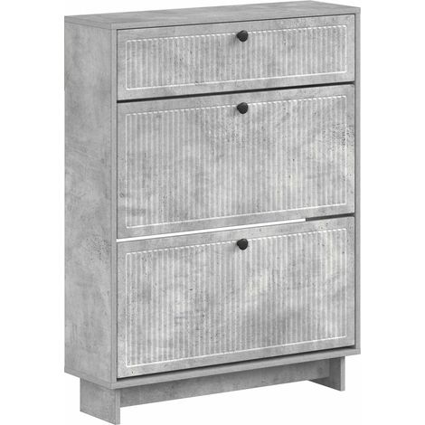 Schuhschrank EDE 78 x 24 x 103 cm Holzwerkstoff Betongrau vidaXL (1/5)