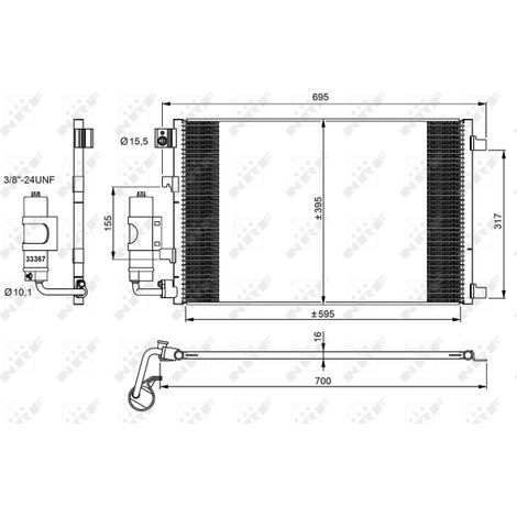 Condenseur, climatisation NRF 35973 NISSAN 92100JD200 92100JD20A
