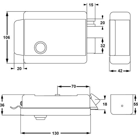 Serratura Elettrica da Applicare per Porta Yale Legno Art 674 Sx e 70
