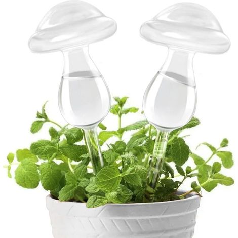 Set di 2 sfere per l'irrigazione automatica delle piante, con spruzzatore manuale, adatte per uso interno ed esterno. (1/5)