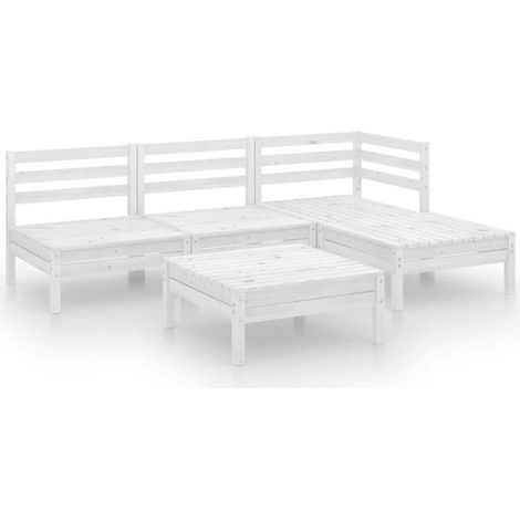 Maison Exclusive - Juego de muebles de jardín 5 piezas madera mac (1/5)