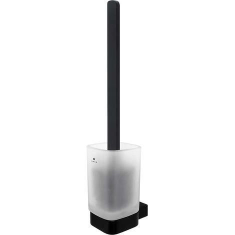 Nimco Kibo - Wand-WC-Bürste mit Halter, mattiertes Glas/schwarz matt Ki-14094CN-HR-90 (1/2)