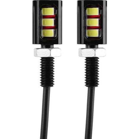 2x12V universel voiture moto plaque d'immatriculation vis boulon lumière lampe blanc LED. (1/5)