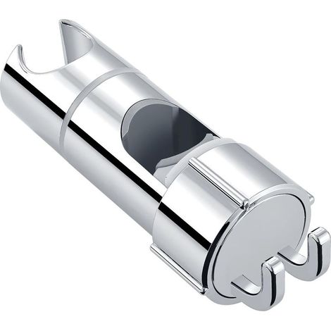 Support de barre/pommeau de douche avec base de fixation à clip, manchon coulissant réglable, boucle en forme de fourche et pommeau de douche relevable (1/5)