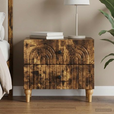 vidaXL Bedside Cabinet Smoked Oak 62 x 34.5 x 48 cm Engineered Wood (1/5)