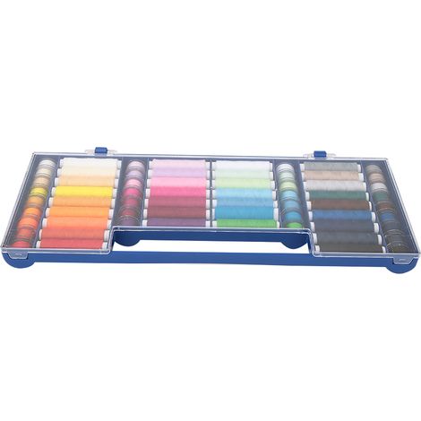 Coffret de rangement pour 32 fils à coudre de 64 couleurs, accessoires pour machine à coudre et kit d'outils de couture (1/5)